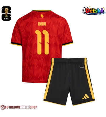 Belgie Jeremy Doku #11 Domácí dres komplet pro Děti MS 2026 Krátkým Rukávem (+ Krátké kalhoty)